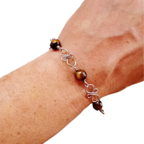 Pulseiras de Aço com Pedras Esféricas, Variedades.