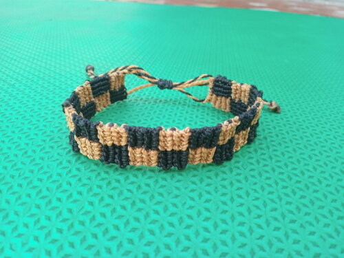 Pulseiras de Macramê, Larga, Xadrez, Artesanal