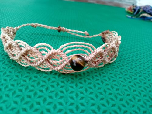 Pulseira de Macramê com Pedra Natural, Variedades