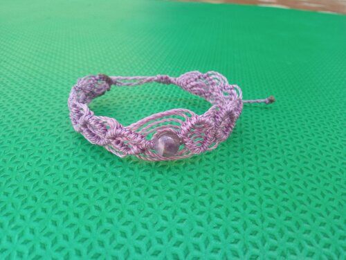 Pulseira de Macramê com Pedra Natural, Variedades