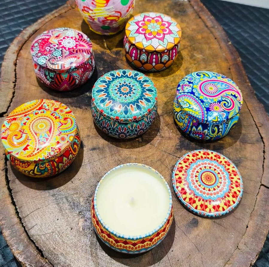 Velas Aromáticas Latas Mandalas