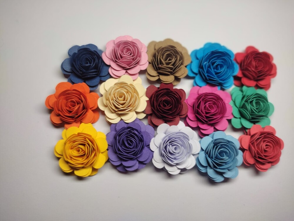 Mini Flor de Papel para Topo de Bolo - PCT com 12 unidades