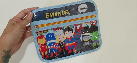 Case porta máscaras dupla face - Heróis