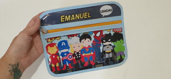 Case porta máscaras dupla face - Heróis