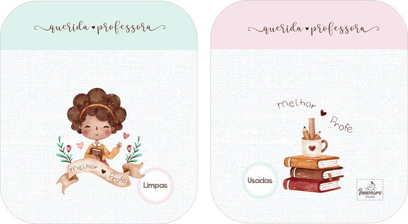 Case porta máscaras dupla face - Professora
