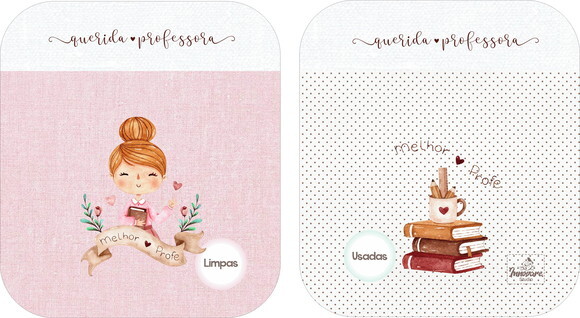 Case porta máscaras dupla face - Professora