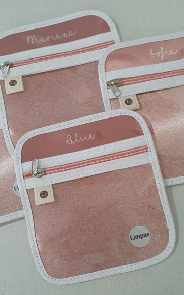 Case porta máscaras dupla face - Rosa Seco