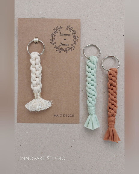 Chaveiro em Macramé - Casamento