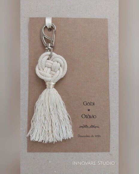 Chaveiro em Macramé - Casamento