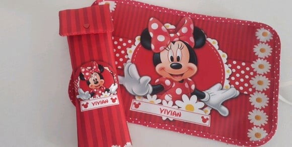 Jogo americano e porta talher Minnie Vermelha