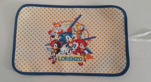 Jogo americano e porta talher Sonic
