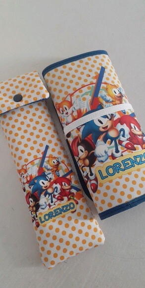 Jogo americano e porta talher Sonic