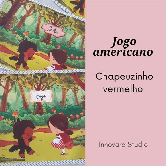 Jogo americano infantil - chapeuzinho e o lobo