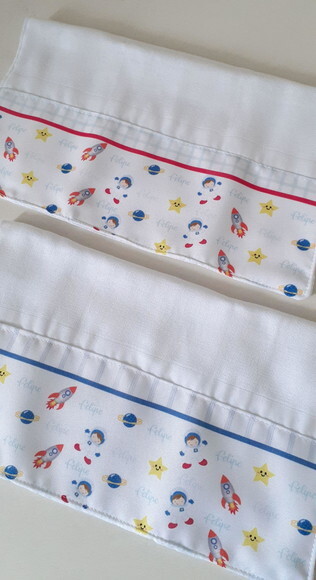 Kit 2 fraldinhas de boca personalizadas