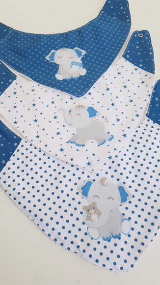 Kit 3 babadores - Elefante baby