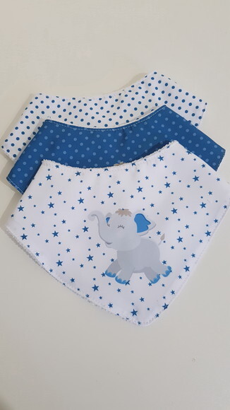 Kit 3 babadores - Elefante baby