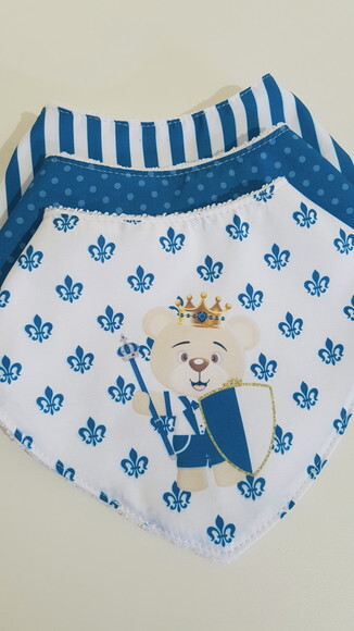 Kit 3 babadores - Ursinho Realeza