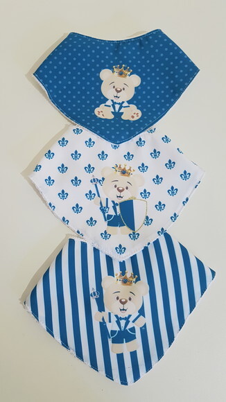 Kit 3 babadores - Ursinho Realeza