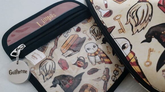 KIT Harry Potter- porta garrafa e porta máscaras