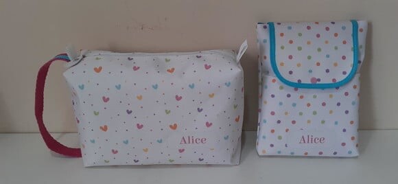 Kit higiene baby - necessaire G + porta fraldas e lenço