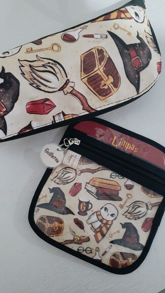 KIT Harry Potter- porta garrafa e porta máscaras
