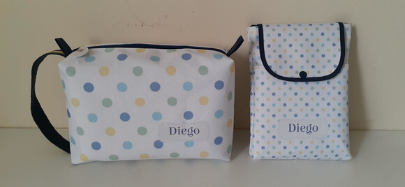 Kit higiene baby - necessaire G + porta fraldas e lenço