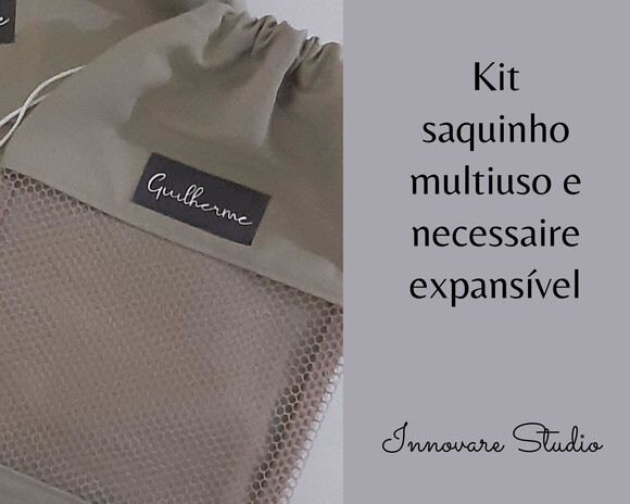 Kit organizador - necessaire expansível e saquinho multiuso