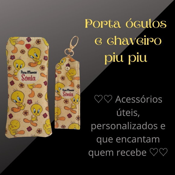 Kit porta óculos e chaveiro