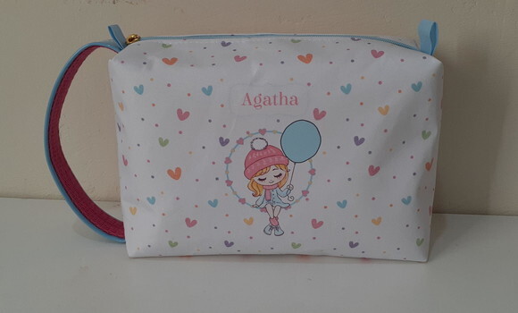 Necessaire G personalizada - menina e balão