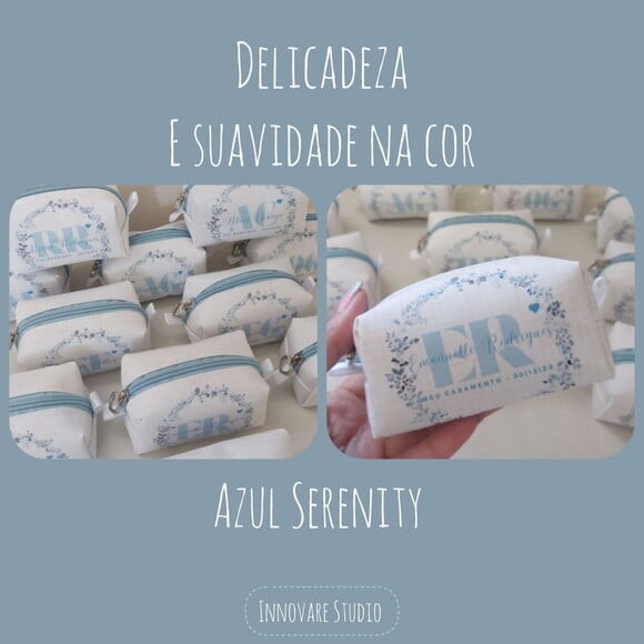 Necessaire Mini Box - Areia e Azul Serenity