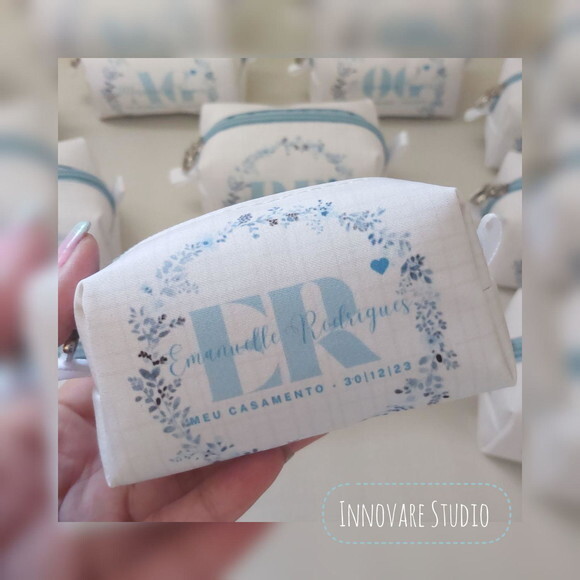 Necessaire Mini Box - Areia e Azul Serenity