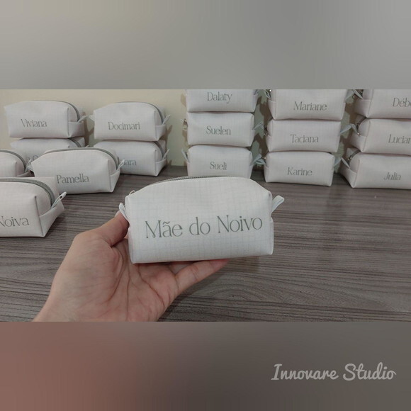 Necessaire Mini Box - Areia e Verde Sage