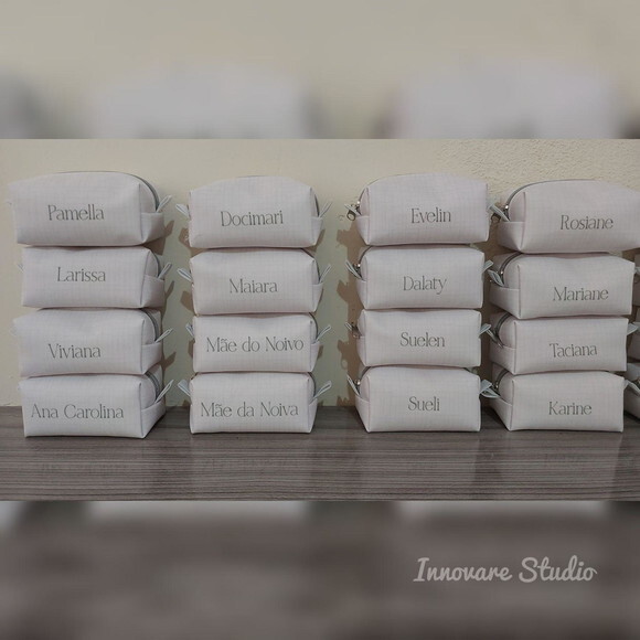 Necessaire Mini Box - Areia e Verde Sage