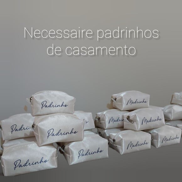 Necessaire Mini Box - Branco e Marinho