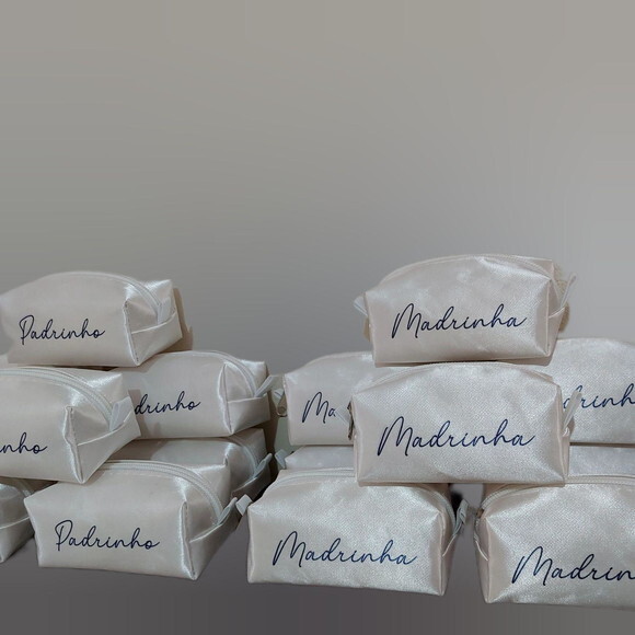 Necessaire Mini Box - Branco e Marinho