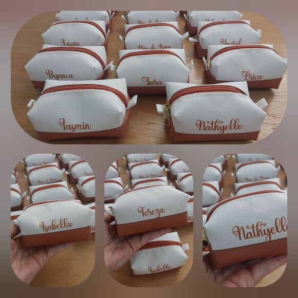 Necessaire Mini Box - Branco e Terracota