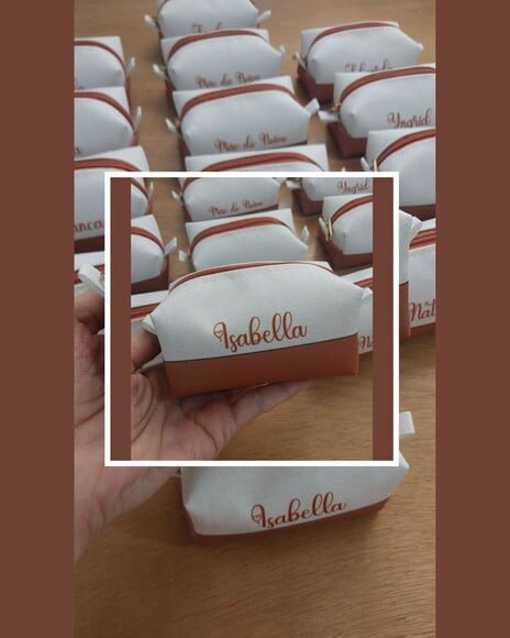 Necessaire Mini Box - Branco e Terracota