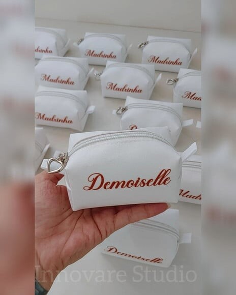 Necessaire Mini Box - Branco e Terracota