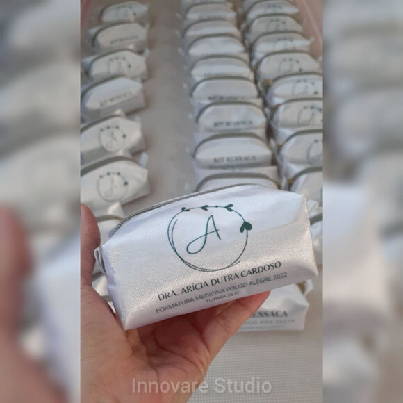 Necessaire Mini Box - Branco e Verde