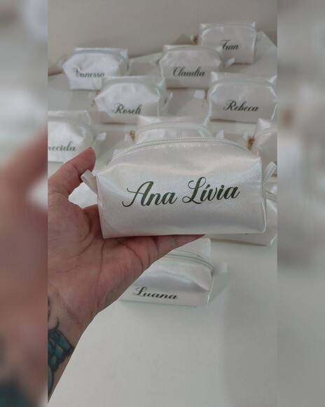 Necessaire Mini Box - Branco e Verde