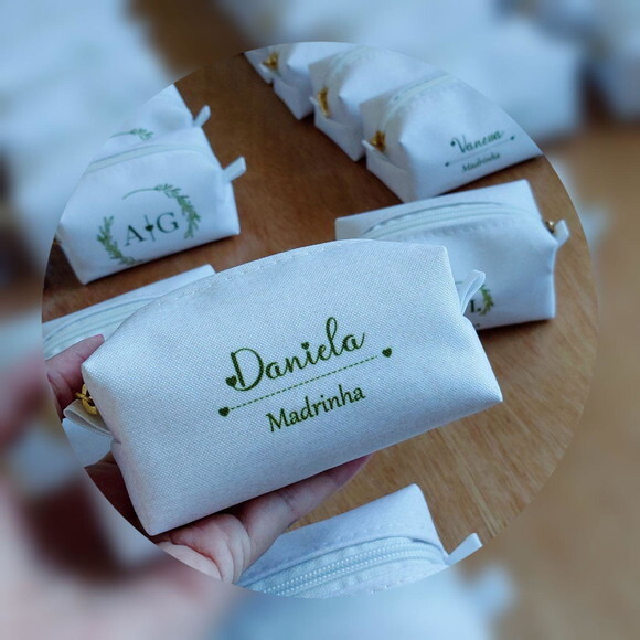 Necessaire Mini Box - Branco e Verde Militar