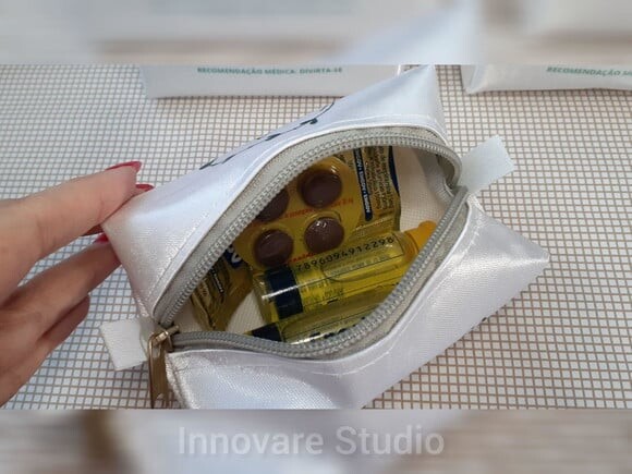 Necessaire Mini Box - Branco e Verde