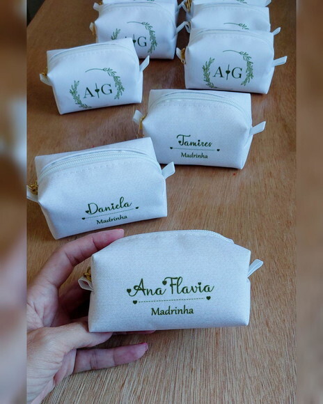 Necessaire Mini Box - Branco e Verde Militar