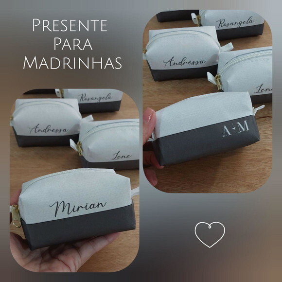 Necessaire Mini Box - Branco e Verde Musgo