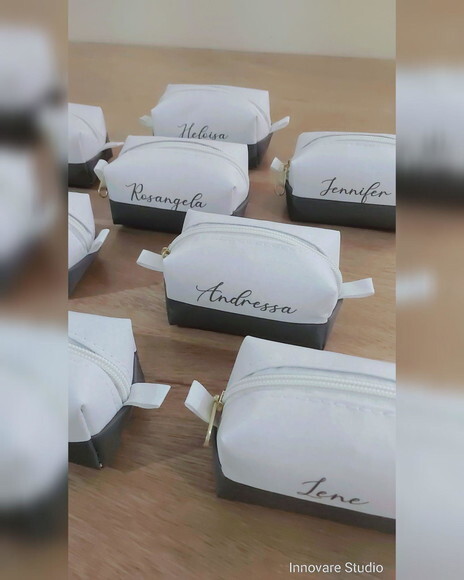 Necessaire Mini Box - Branco e Verde Musgo