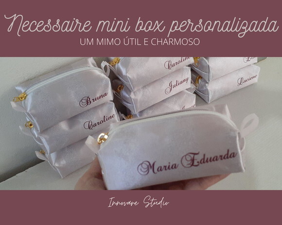 Necessaire mini box - rosê e marsala