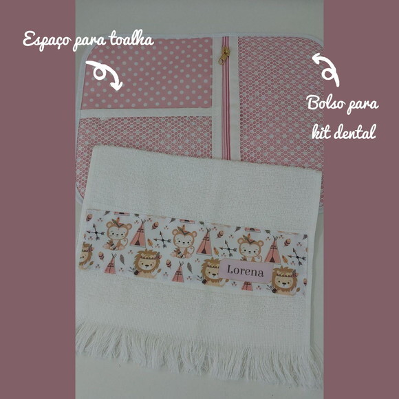 Necessaire para Kit Higiene - Leão Rosa