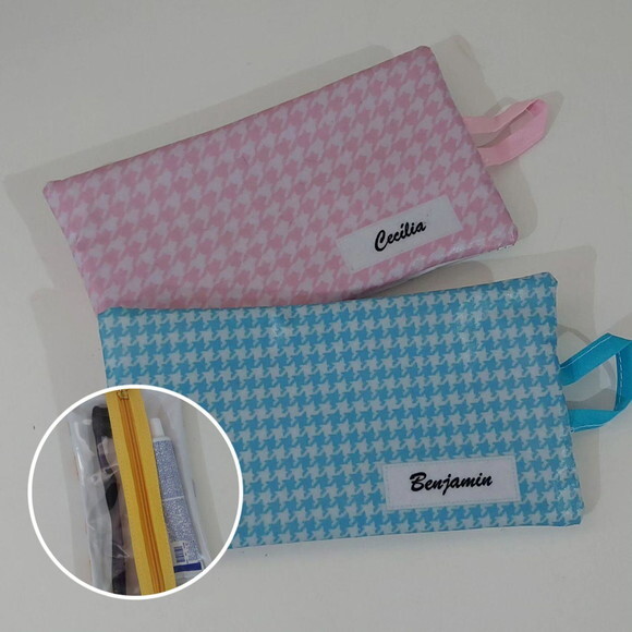 Necessaire para Kit Higiene - Rosa e Azul