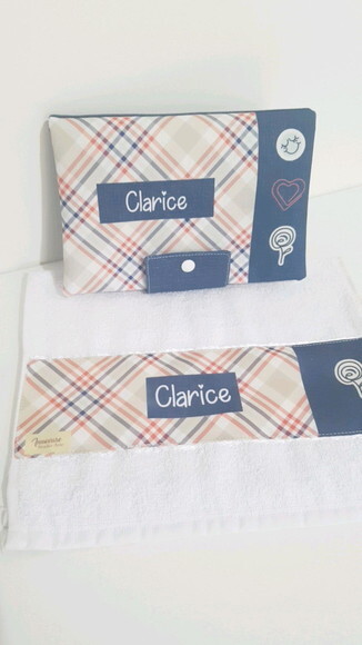 Necessaire para kit higiene com toalha