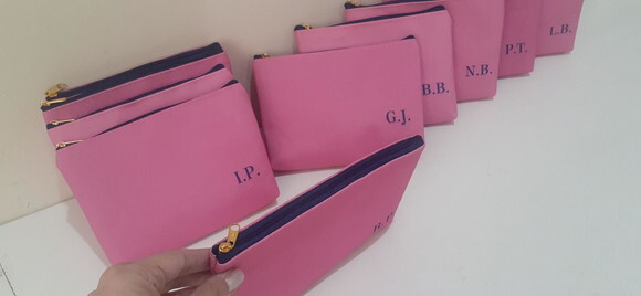Necessaire personalizada - Rosa e azul